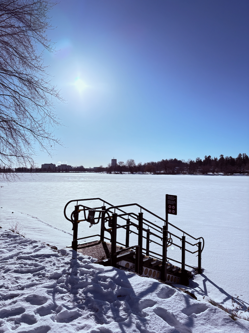 Dow’s Lake, already frozen